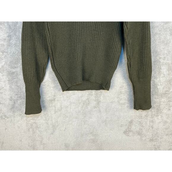 VTG DSCP Valor Collection Military Sweater Size 36 Army Green Elbow Patches - Picture 2 of 8